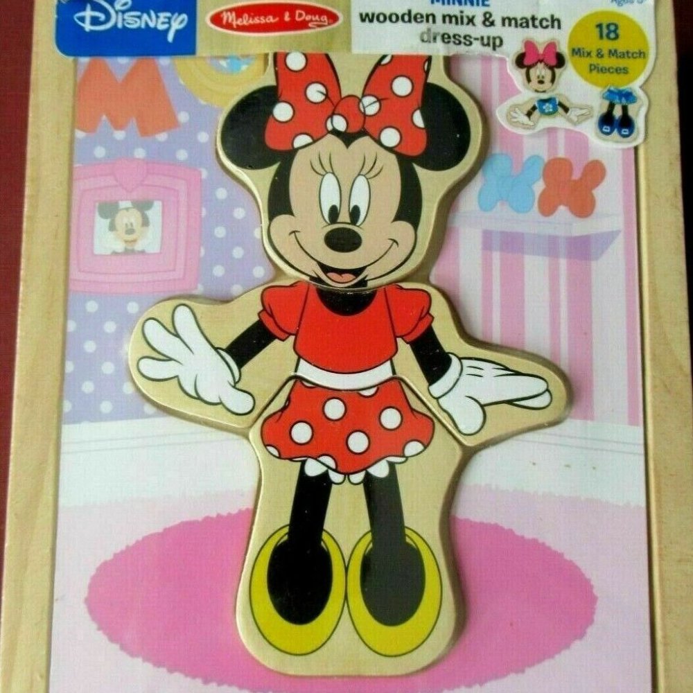 Melissa & Doug Minnie Wooden Mix & Match Dress-Up NEW~SEALED